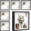 6 Pack Shadow Box Frame - 1.2" Deep Shadow Boxes 3D Picture Frame (6 Pcs/Black, 12"x12")
