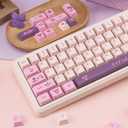 134 Keys Pink Purple Keycaps, PBT Custom Key caps Cherry Profile Japanese Keycaps Set Fit for 61/64/87/104/108 Cherry Gateron MX Switches Mechanical Keyboard