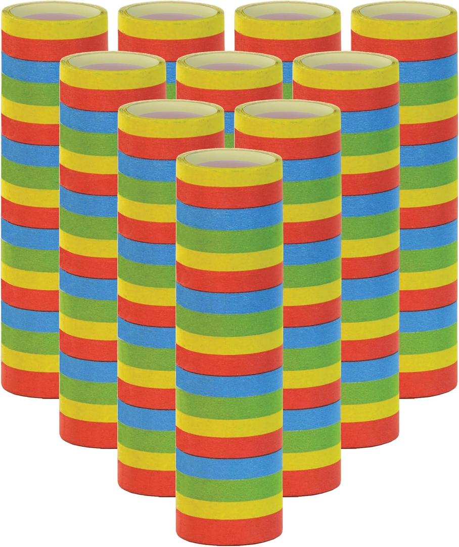 Beistle Multi-Colored Serpentines, 10 Rolls of Festive Confetti Streamers, 18 Throws Per Roll, Vibrant Party Decorations for Birthdays, New Years Eve, Celebrations and Events, .25 x 11.5 Per Throw