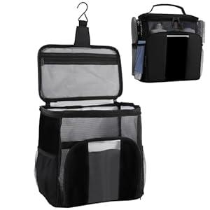 Akuirtoi Womens Gifts for Christmas, Dorm Room Essentials for College Students Girls, Shower Caddy Portable, College Travel Cruise Ship Essentials Hanging Toiletry Bags for Traveling Women Men(Black)