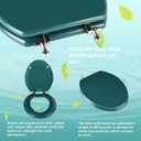 Dark Green Elongated Toilet Seat Natural Wood Toilet Seat with Zinc Alloy Hinges, Easy to Install also Easy to Clean, Scratch Resistant Toilet Seat by Angol Shiold (Elongated, Dark Green)