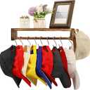 CypherX 30 Caps Wood Hat Organizer, Hat Rack Organizer with Shelf for Baseball Caps, Hanger Holder with Hooks for Trucker Hat Snaphats