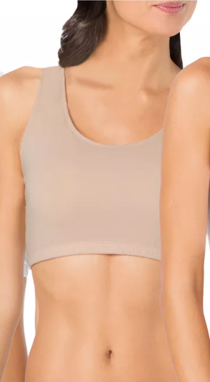 Fruit of the Loom Women's Built Up Tank Style Sports Bra, Beige, Size 44