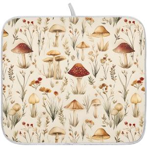 Mushroom Fall Forest Dish Drying Mats for Kitchen Counter Absorbent Microfiber Dish Drying Matt 16 x 18 Inch Draining Reusable Rack Pad (Mult8) Mushroom Fall Forest Dish Drying Mats for Kitchen Counter Absorbent Microfiber Dish Drying Matt 16 x 18 Inch Draining Reusable Rack Pad (Mult8)