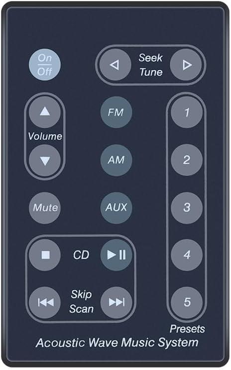 Replacement Remote Control Compatible for Bose Acoustic Wave Music System (Model CD3000)