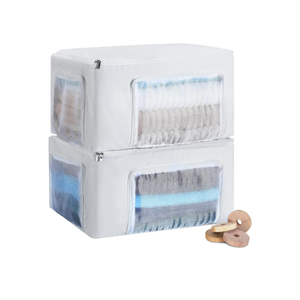 2 Set 22 L Cashmere Sweater Storage Bags with Moth Protection Cedar Rings Breathable & Washable Garment Cotton Bags for Sweaters, Cashmere, Wool, Scarves and More