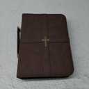 Bible Cover, Discreet & Elegant Bible Case, Brown PU Leather Bible Cover, Cross Design Bible Bags, Strong and Sturdy Book Case, Includes Premium Bookmark