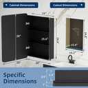 Medicine Cabinet 20 x 28 Inch, Black Bathroom Medicine Cabinet with Mirror,Metal Beveled Mirror, Adjustable Shelves, Recessed or Wall Mount, Sturdy & Solid, Bathroom Mirror with Storage