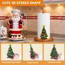 Christmas Paper Towel Holder - Christmas Tree Winter Xmas Kitchen Countertop Bathroom Decor - Xmas Gift for Women, 3D Cute Decorations