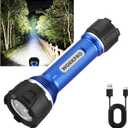 WORKPRO Rechargeable Flashlight High Lumens, Aluminum IPX7 Waterproof Compact Flash Light, Super Bright 3 Mode LED Handheld Flashlight for Home, Camping, Hiking, Emergency