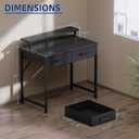 Pamray 32 Inch Small Computer Desk with Monitor Stand and 2 Drawers