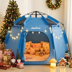 Extra Large Kids Play Tent with LED Strip Lights Pop Up Playpen, 80.7 x 38.97 x 50.78 inches