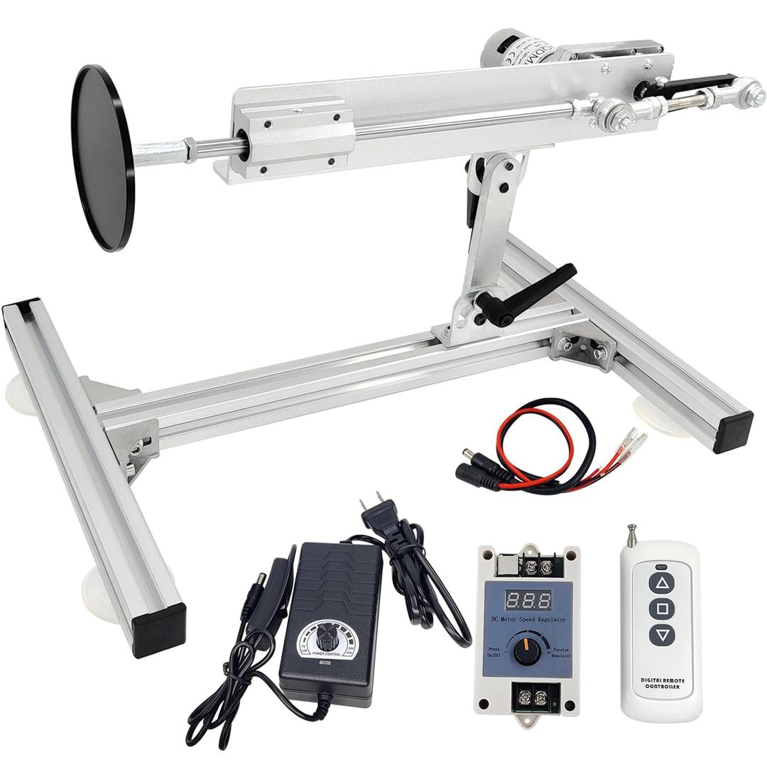 DIY Reciprocating Linear Motor DC 24V Long Stroke 1.18"-6" Adjustable Telescopic Motor 160rpm Variable Speed Pushing Force 30 lbs Max, with Stand Remote Controller Suction Cup (24V150mm160rpm)