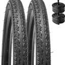 YUNSCM 2-PCS 16" Road Bike Tires 16x1.75/47-305 60TPI and 16" Bike Tubes Schrader Valve Compatible with Road/Stroller/Kids Bike 16 x 1.75 Bicycle Tires and Tubes (Y-369)