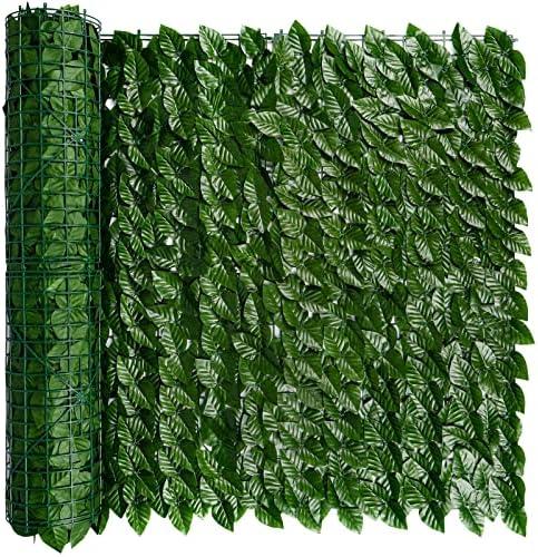 iCover Artificial Ivy Privacy Screen for Fence, 78x118in Strengthened Joint Prevent Leaves Falling Off, Faux Hedge Panels Greenery Vines, Decorative Fences for Outdoor, Garden