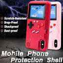 Game Case for iPhone, Retro Protective Case with Own Power Supply, 36 Small Games, Colour Display, Video Game Case for iPhone X/Xs (Red)