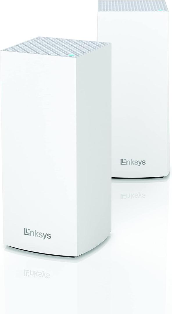 Linksys MX8000/MX8400 Mesh WiFi Router - AX4200 WiFi 6 Router - Velop Tri-Band WiFi Mesh Router - WiFi 6 Mesh Computer Routers for Wireless Internet - Connect 80+ Devices, 5,400 Sq Ft, 2-Pk