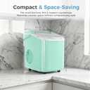 Countertop Ice Maker, Portable Ice Machine with Carry Handle Basket and Scoop, 9 Bullet Cubes Ready in 6 Mins, 26lbs Daily, Self-Cleaning for Home, Kitchen, Camping, RV