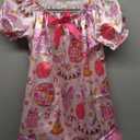 Birthday Girl Pajamas Dress Silk Stain Nightgown Feather Trim Pjs Outfits Toddler Kids Little Girl Nightdress Gift (3-4T, Pink)