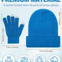 32 Pcs Winter Beanie Bulk and Gloves Set Knit Hat Touchscreen Gloves for Men Women Beanie Hat Stretchy Glove (Bright Colors)