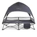 Baby Delight Go with Me Bungalow Deluxe Portable Cot | Toddler Travel Bed | Indoor and Outdoor | Sun Canopy | Grey