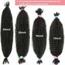12 Inch Springy Afro Twist Human Braiding Hair 3 Packs Afro Kinkys Bulk Human Hair for Braiding (1B, 12 Inch 3 PACKS)
