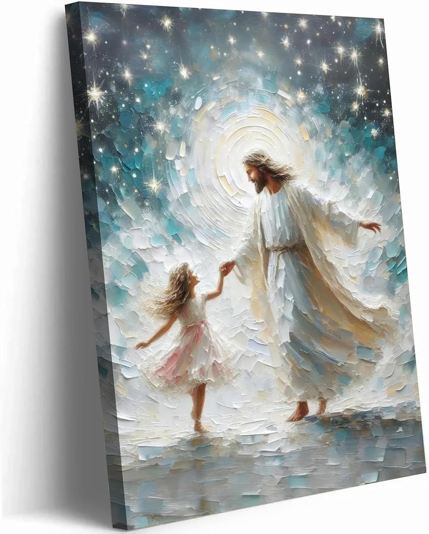 RDXLTOFO Jesus Wall Art Large:Contemporary Painting Canvas Print Bible Verse Artwork For Dining Room Decor and Catholic Home Decor And Home Office Family Room Decoration (24inx36in canvas)