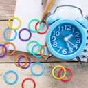 Outus 144 Pieces Plastic Binder Rings Loose Leaf Multi-Color Plastic Book Rings Flexible for Cards, Document Stack and Swatches Organization School Home, or Office Use, 6 Colors(27 mm)