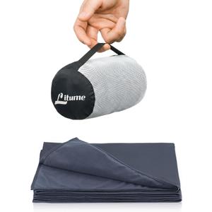 Travel Blanket Lightweight and Breathable, 67 x 48 in Soft Airplane Flight Blanket for Travelers, Foldable Camping Sheet with Stuff Sack for Train, Camp, backpacking, office, home (Velvet E650)