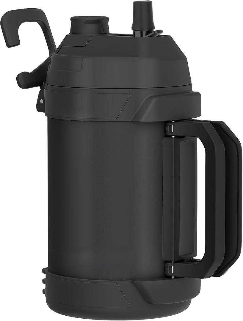 1 gallon water jug, 128 oz Large Insulated Stainless Steel Sports Water Jug, Large Triple Wall Vacuum Insulation Water Bottle-Keeps Cold up to 48 Hrs-Sweat Proof, for Gym, Hiking & Camping (Matte Black)