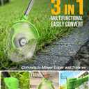 Electric Weed Wacker Cordless, 21V Battery Powered Weed Eater with 2X 2.0Ah Battery Operated and Charger, Lightweight 3 in 1 Weed Trimmer Lawn Edger Brush Cutter, Stringless Weedwacker for Garden Yard