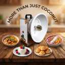 Electric Coconut Grater Machine with Adjustable Speed Control Stainless Steel Scraper 150W Coconut Meat Removal Tool with Dust Cover and Anti-Slip Base for Milk Flakes
