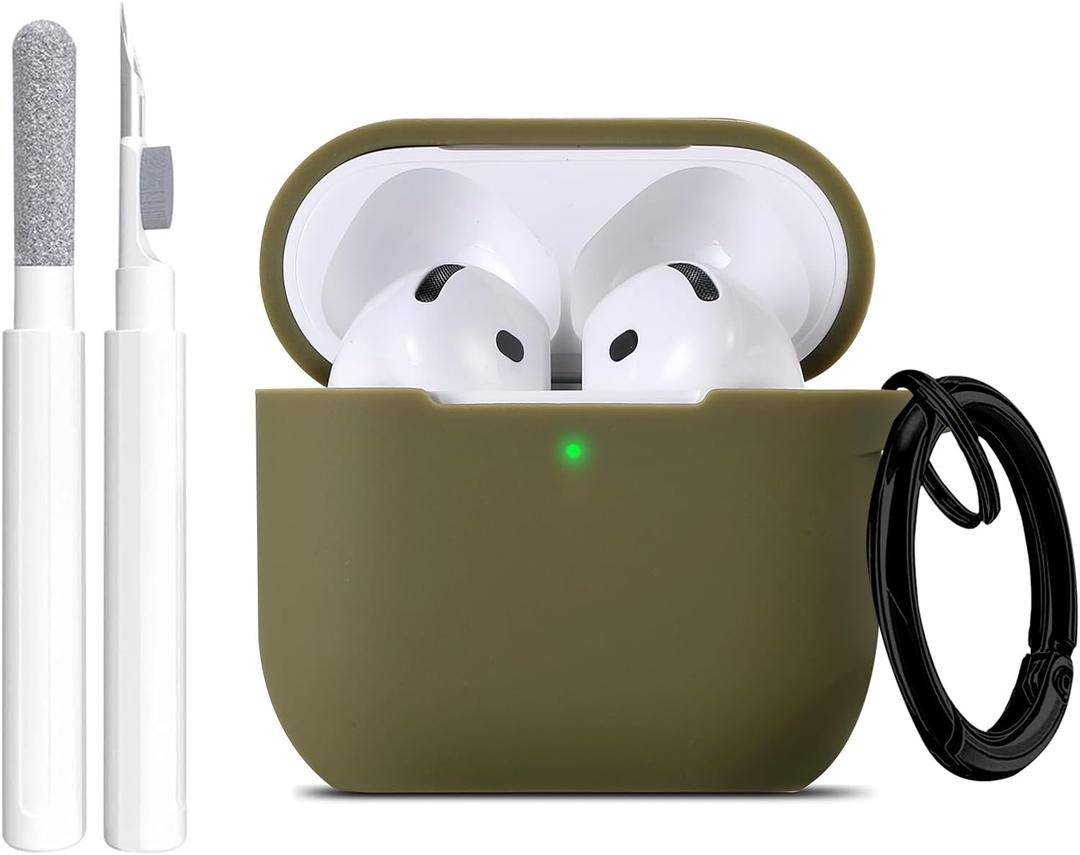 Maxjoy for Apple Airpods 4th Generation Case Cover(2024), Silicone Case with Cleaner Kit & Keychain Compatible with Airpods 4 case for Women,Men