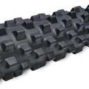 RumbleRoller - Extra Firm Textured Muscle Foam Roller Manipulates Soft Tissue Like A Massage Therapist (Black, Mid Size)
