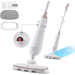 Moolan Steam Mop - All-in-one Powerful Handheld Steam Cleaner Detachable Floor Steamer with 7 Accessories, MultiPurpose Steamer for Hardwood Floors, Clothes,Windows,Tiles,Carpet, Whole Home Use,White