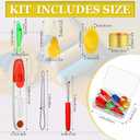 26 Pieces Needle Threaders for Hand Sewing Machine Kit 6 Gourd,6 Thumb and 6 Fish Needle Threader 2 Seam Ripper 2 Sewing Tweezers 2 Thimble with Scissor Box for DIY(Vivid Color)