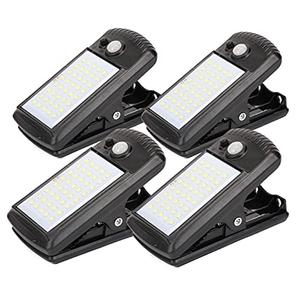 Morestar 4 Pack Solar Motion Sensor Security Umbrella Light,Clip on Lights Outdoor with 40 LED,2 Modes Waterproof for Christmas Gifts Patio Wall Garage Hiking Camp Tent Portable Emergency Lighting