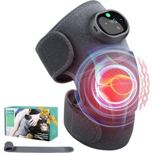 Heating Knee Massager, Knee Shoulder Elbow 3-in-1 Heating Vibration Massager, Portable Wireless Hot Compress Massager, Relieve Joint Pain and Pressure, Suitable for Office, Study