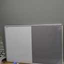 DEVELOP Grey Felt Bulletin & Magnetic Dry Erase Combo Board, 36 x 24 Inch Hanging Whiteboard/Grey Felt Bulletin Combination Board with Marker Tray, Pins, Eraser, Markers & Magnets