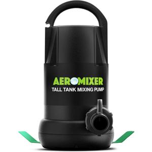 Aeromixer Tall 3/4 HP Submersible Mixing + Aerating Pump - Submersible Water Pump for Nutrient Mixing and Aerating, Electric Garden Water Pumps, Heavy Duty Outdoor Pumps for Farming and Gardening