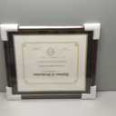 GraduationMall 14x17 Diploma Frame with Black over Gold Mat or Display 16x20 Certificate without Mat,Solid Wood & Tempered Glass,Cherry Finish with Gold Trim