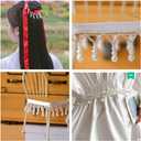 FQTANJU 2 Yards Pearl Lace Edge Trim Fringe for Sewing Craft Wedding Bridal Dress Sash Belt Headwear Clothes Decor