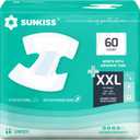 SUNKISS TrustPlus Adult Diapers with Maximum Absorbency, Unisex Disposable Incontinence Briefs with Tabs for Men and Women, Odor Control, XXLarge, 60 Count (4 Packs of 15)