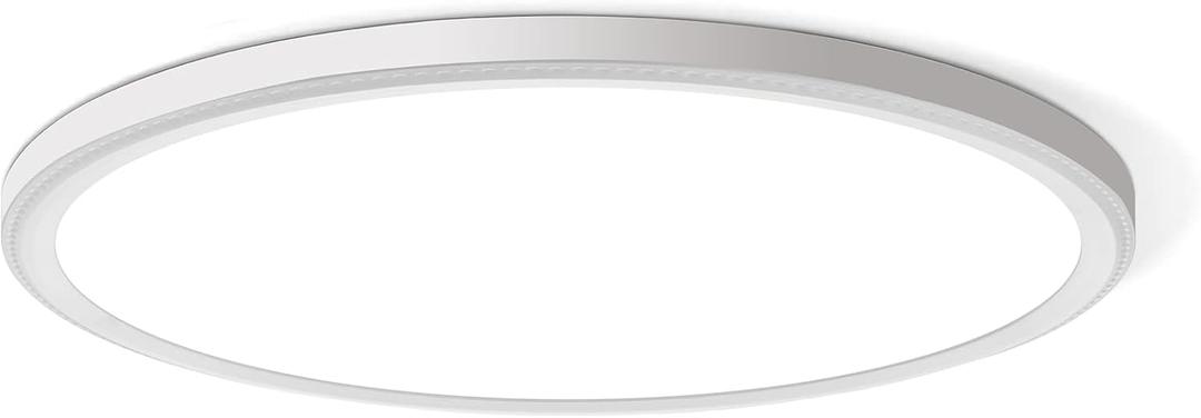 WKONCLDY 3200lm LED Flush Mount Ceiling Light, Super Slim 12 inch LED Ceiling Light, 5000K LED Ceiling Light for Bedroom, Living Room, Dining Room (White, One Pack)