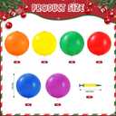 24 Pcs 7.5Inch Christmas Inflatable Ball Neon Color Outdoor Hanging Ornament Blow Up Xmas Inflatable Ornament PVC Christmas Decoration for Yard Lawns Porch Garden Front Door Holiday Decor(Solid Color)