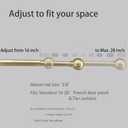 ARNORX 3/8" French Door Curtain Rod, 16-28" Adjustable, Brass Brushed