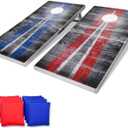 GoSports 4 x 2 ft Aluminum Cornhole Game Sets  Choose LED Lights or Standard - Set Includes 2 Foldable Regulation Size Boards, 8 Bean Bags, & Rules
