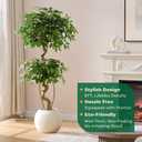 5FT Artificial Ficus Tree with White Planter, Tall Faux Ficus Tree with Lifelike Leaves and Realistic Trunk, Artificial Plants Indoor for Décor Home Office Living Room