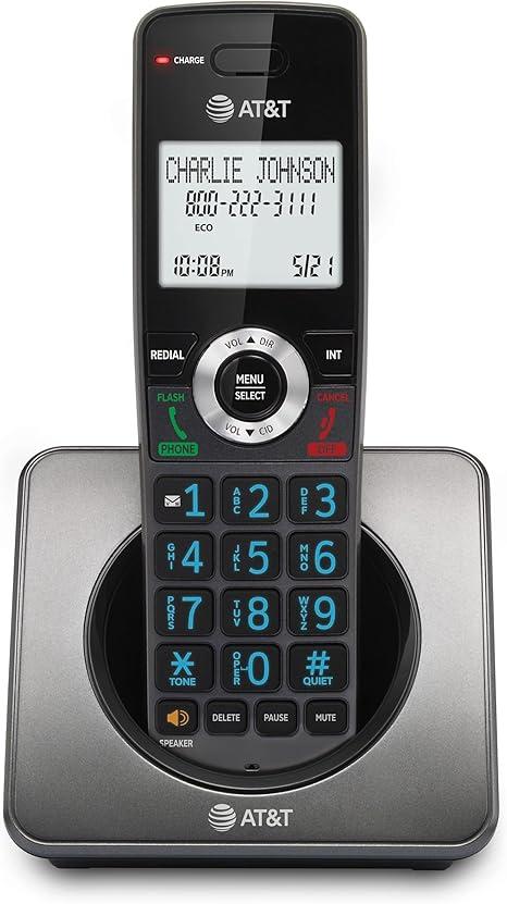AT&T GL2101 DECT 6.0 Cordless Home Phone with Call Block, Caller ID, FullDuplex Handset Speakerphone, 2" White Backlit Display, Lighted Keypad (Graphite & Black)