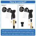 Garden Hose Nozzle, High Pressure Hose Spray Nozzle 8 Way Spray Pattern One-Touch Sprayer for Watering Plants, Lawn, Patio, Car Wash, CleaningShowering Pet